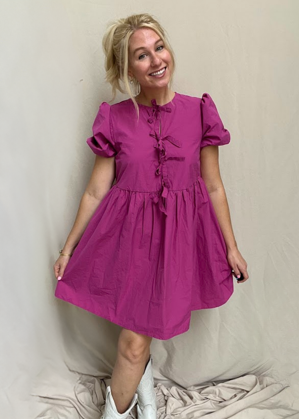 Berries and Cream Bow Dress