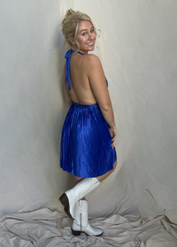 Champagne Bubbles Halter Mini Dress