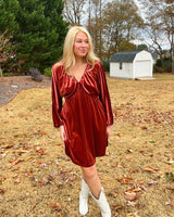 Whiskey Lounge Velvet Dress