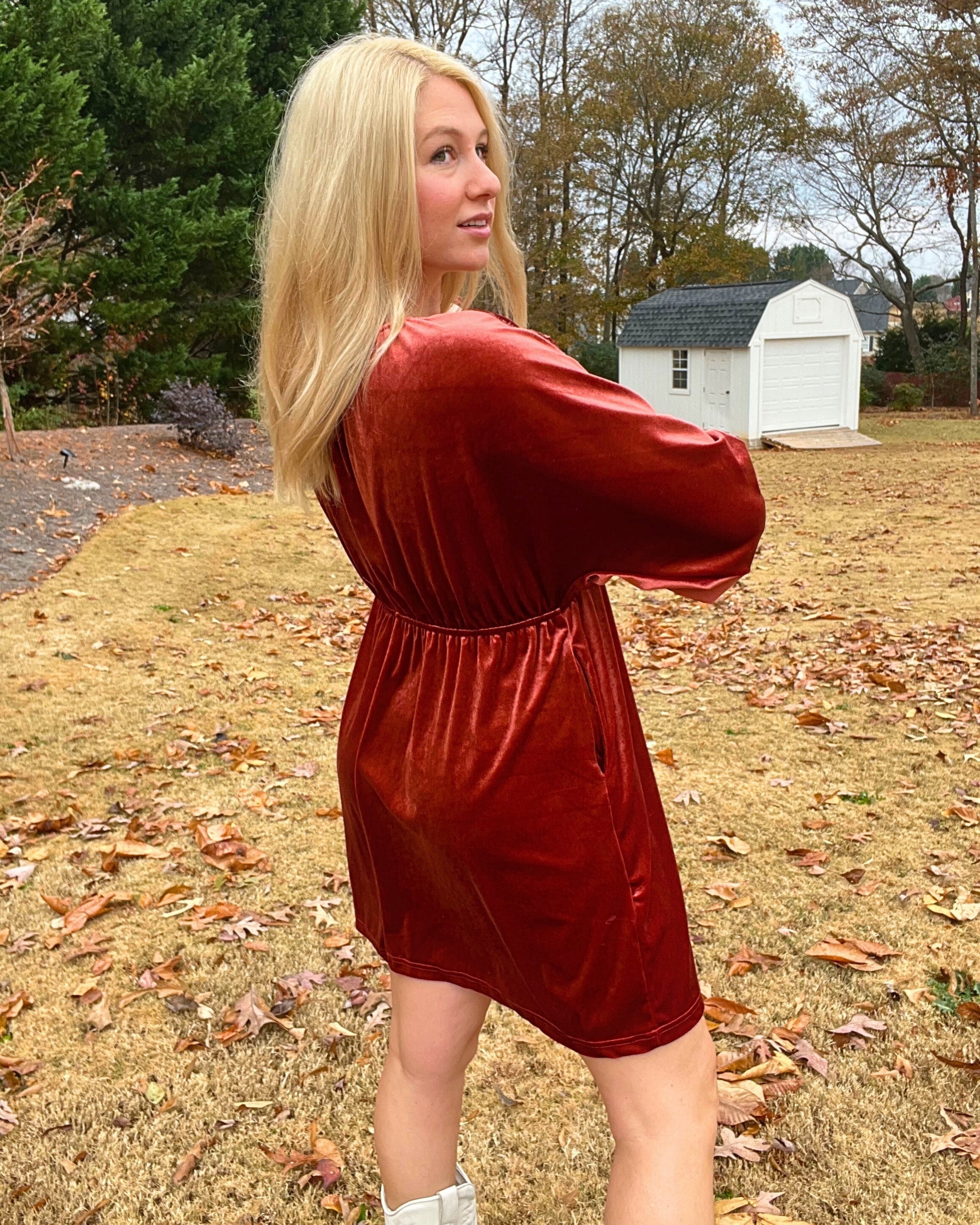 Whiskey Lounge Velvet Dress