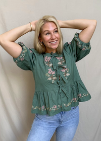 Meadow Bloom Tied Blouse