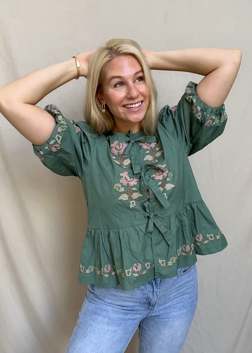 Meadow Bloom Tied Blouse