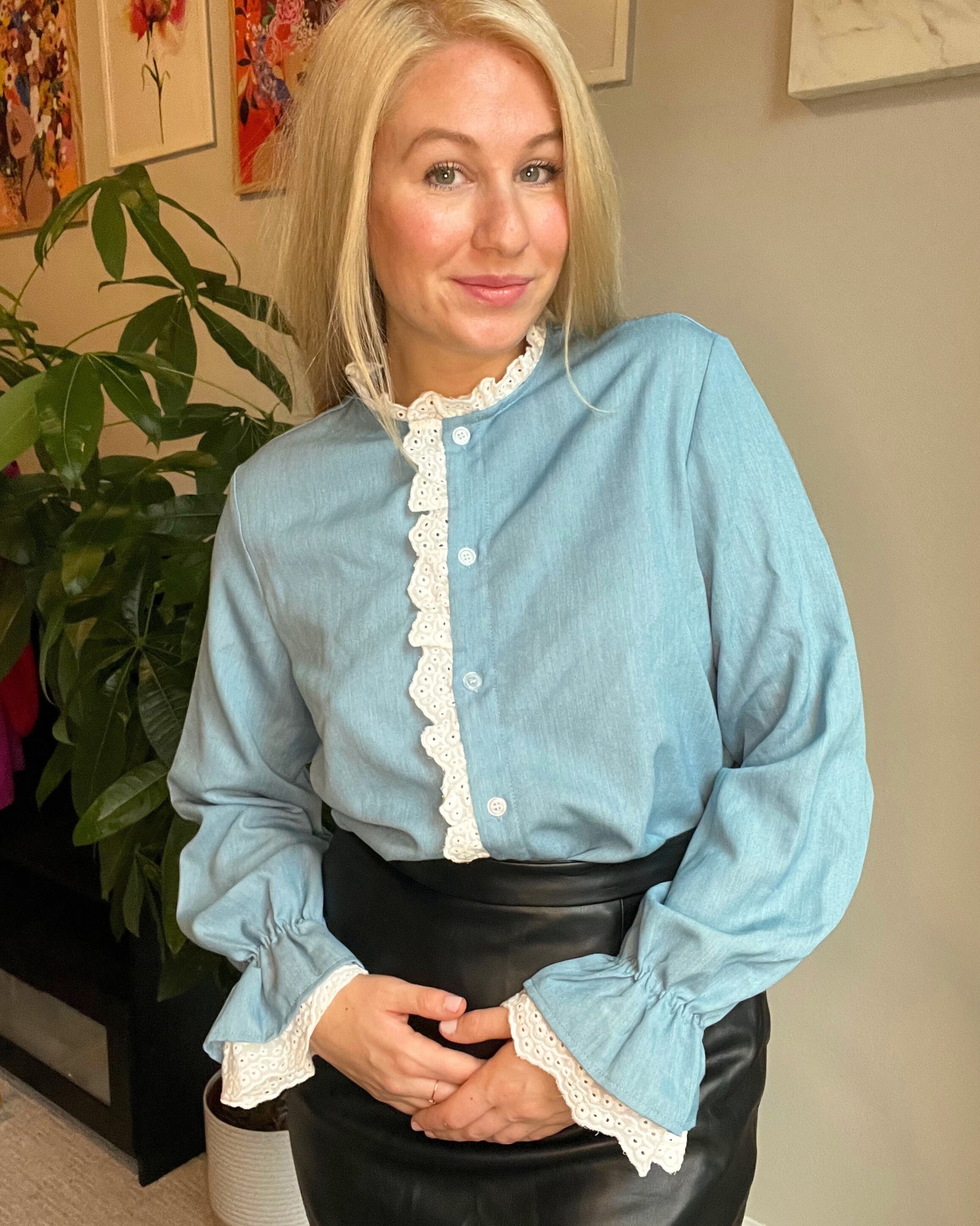 Classic Romantic Button Down Blouse