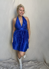 Champagne Bubbles Halter Mini Dress