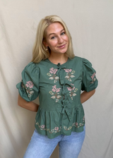 Meadow Bloom Tied Blouse