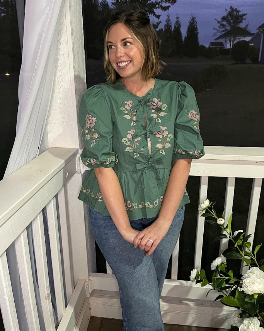 Meadow Bloom Tied Blouse