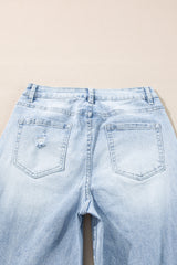 Beau Blue Light Wash Distressed Straight Jeans