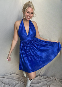 Champagne Bubbles Halter Mini Dress